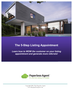 Paperless Agent Releases the 5 Step Listing Appointment