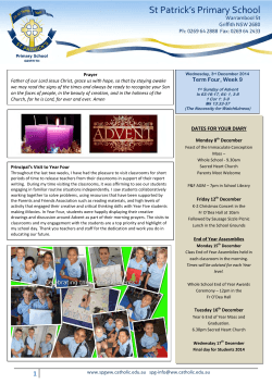 Newsletter - St Patrick's Catholic Primary School Griffith