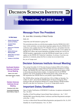 SWDSI Newsletter Fall 2014 Issue 2