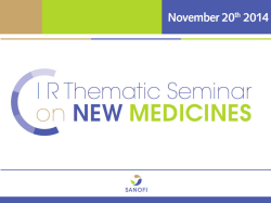 Presentation at IR Thematic Seminar on New Medicines