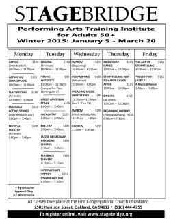 Winter 2015 Class Schedule