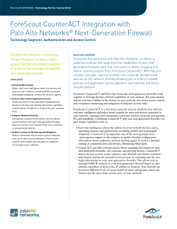 ForeScout CounterACT Integration with Palo Alto Networks® Next