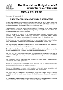 A new era for NSW Cemeteries & Crematoria