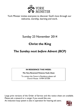 Sunday 23 November 2014 the PEW Sheet