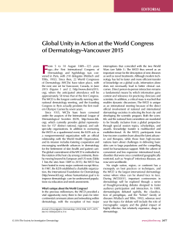 Global Unity in Action at the World Congress of Dermatology
