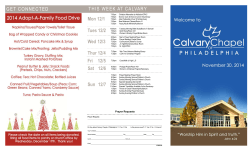Schedule - Calvary Chapel of Philadelphia