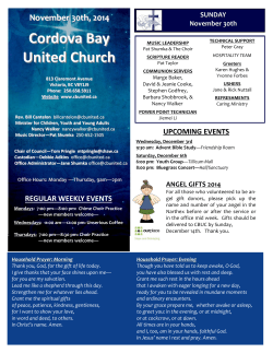 This Week's Announcements - Cordova Bay United Church