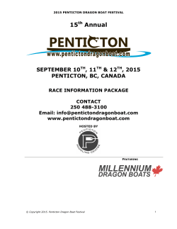 Race info package - Penticton Dragon Boat