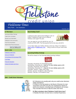Newsletter - Fieldstone Credit Union