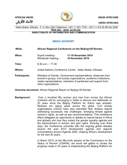 MEDIA ADVISORY What: African Regional Conference on the
