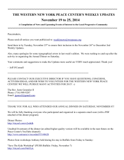 Weekly News - Western New York Peace Center