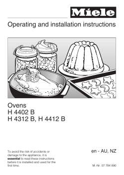 Operating and installation instructions Ovens H 4402 B H 4312 B, H