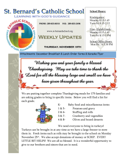 Weekly Updates - St. Bernard's Catholic School