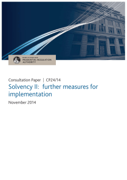 Solvency II: further measures for implementation