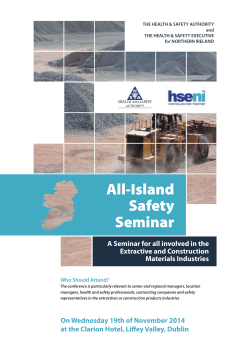 Wednesday 19th November - Health and Safety Authority