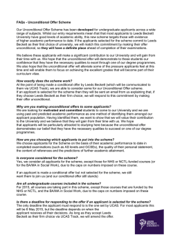 Unconditional Offer Scheme FAQs