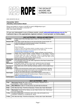 Copy of current Monthly Info Sheet as sent to members