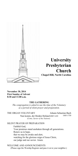 Weekly Worship Bulletin - University Presbyterian Church