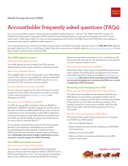 Wells Fargo HSA Frequently Asked Questions