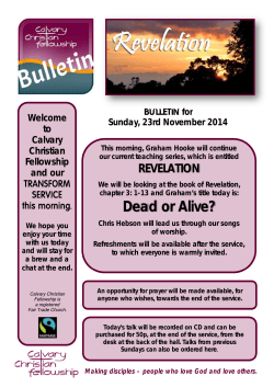 Bulletin 23.11.2014 - Calvary Christian Fellowship