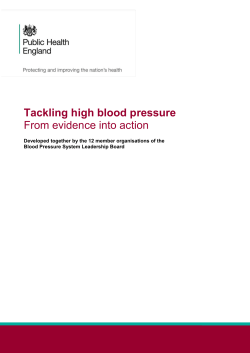 Tackling high blood pressure From evidence into action