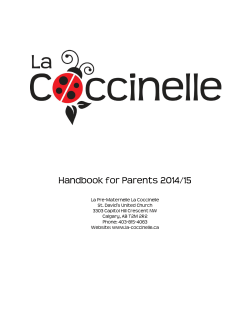 Handbook for Parents