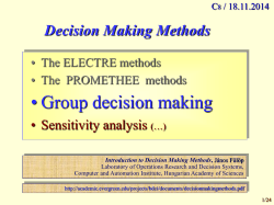 • Group decision making