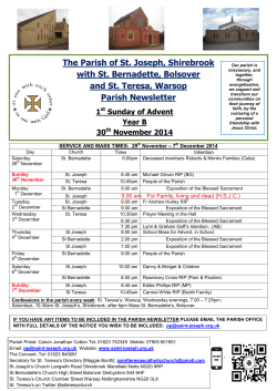 Newsletter - Saint Joseph's Parish