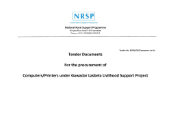 Tender documents for the procurement of computers/printers
