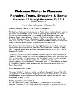 Welcome Winter in Wauseon Parades, Tours, Shopping & Santa
