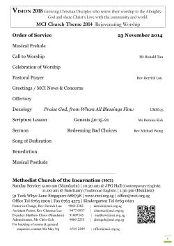 MCI Bulletin 23 November 2014 - Methodist Church Of The Incarnation