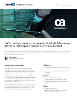 CA Technologies achieves win-win with Spotlight Ad campaign