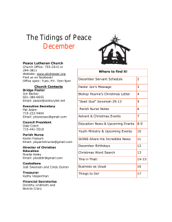 The Tidings of Peace November - Peace Lutheran Church Dresser, WI