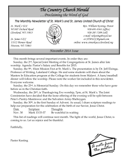 The Country Church Herald (St. Mark's Monthly Newsletter)