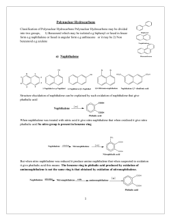 Polynuclear Hydrocarbons a) Naphthalene