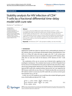 Stability analysis for HIV infection of CD4+ T