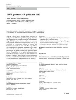 PiRads 1 ESUR Prostate MRI Guidelines 2012