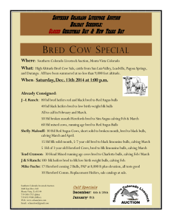 2014 Holiday schedule and bred cow special