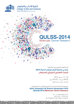 Qatar University Life Science Symposium (QULSS 2014) Program