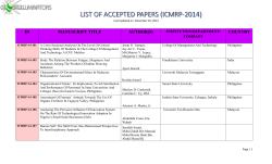 list of accepted papers icmrp-2014