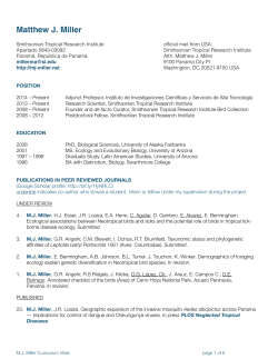 Curriculum Vitae - Matthew J. Miller
