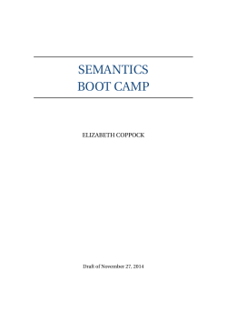 SEMANTICS BOOT CAMP