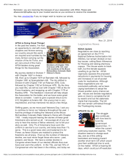AFSA E-News, Nov. 21 - Air Force Sergeants Association