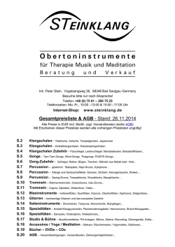 Preisliste - Steinklang