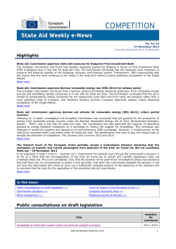 State Aid Weekly - European Commission