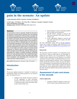 Prevention and management of pain in the neonate: An update