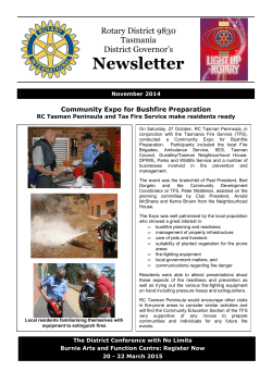 DG Newsletter - Rotary Tasmania District 9830