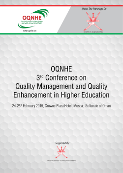 OQNHE 3rd Conference on Quality Management and
