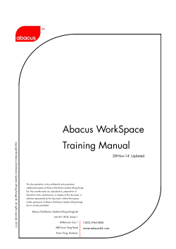 Abacus WorkSpace Training Manual