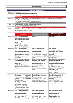 Oral Program - Materials Today Asia 2014